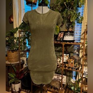 Ambiance Sage Green Velvet Mini Dress